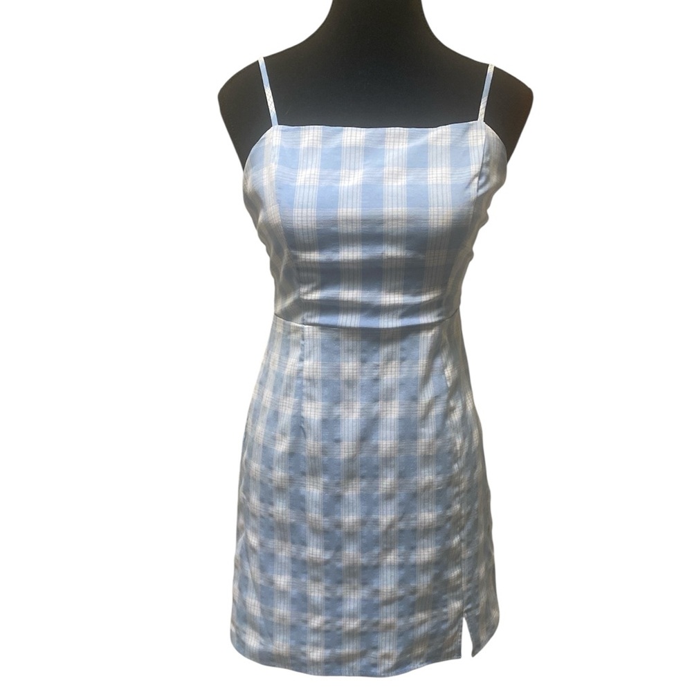 BP Light Blue and White Plaid Dress GUC S